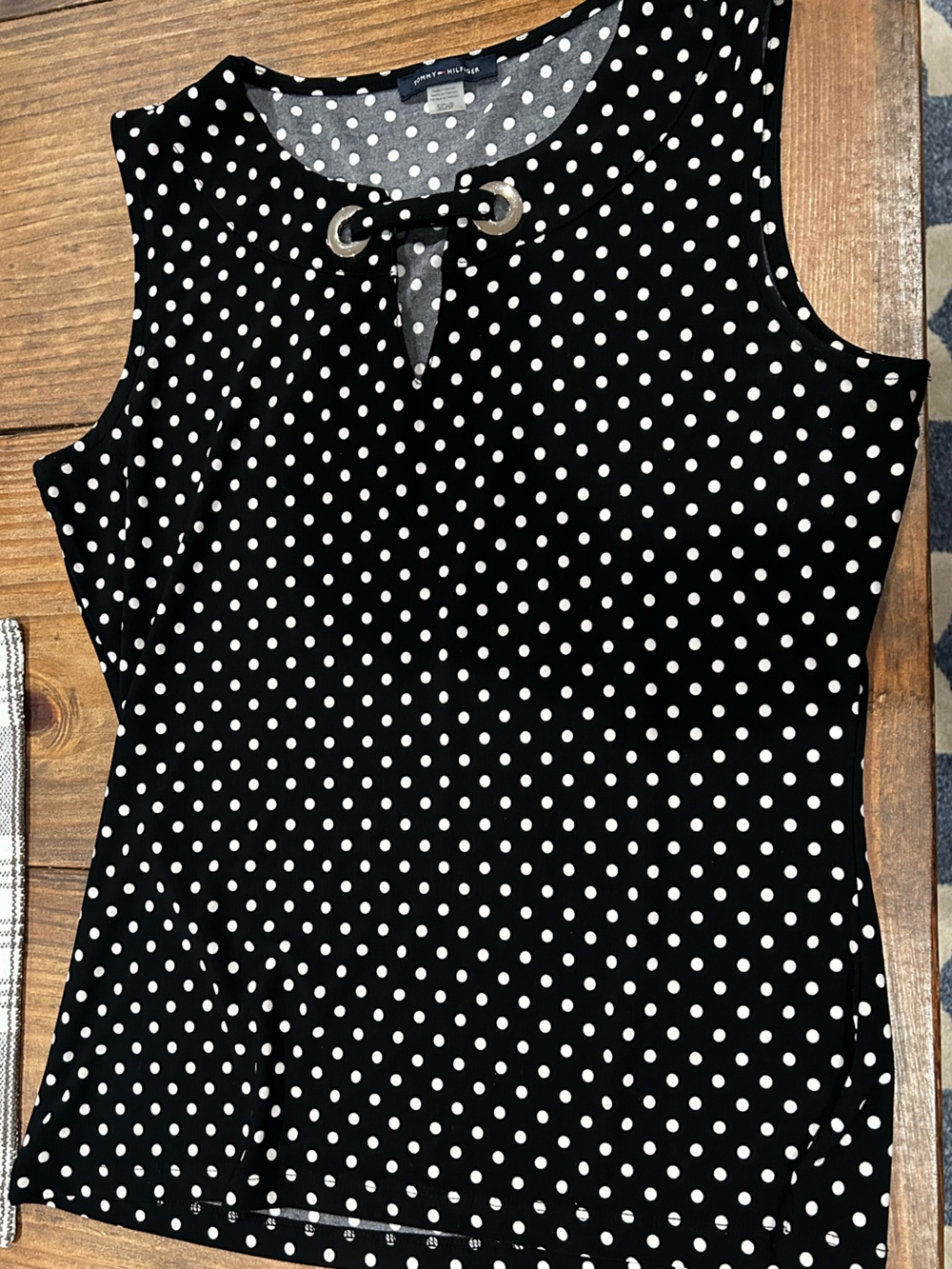 Tommy Hilfiger black Polka Dot Women's Top